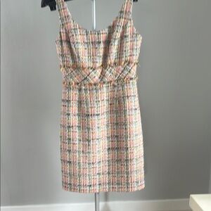 Trina Turk Orange and White Sheath Mini Dress